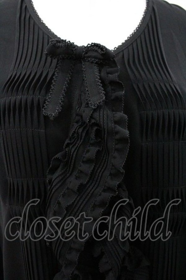 画像3: KANEKO ISAO / ピコフリルオーバーブラウス  ブラック I-26-01-18-014-EL-BL-SA-ZI (3)