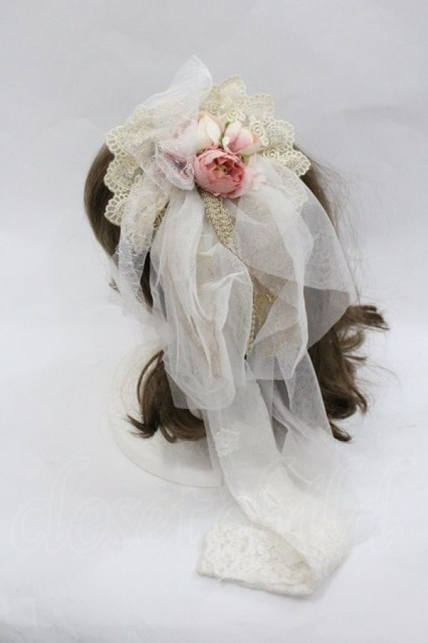 画像2: Morun x Muuna Stoik / ローズモチーフシフォンキャノティエ  白ｘ生成り I-26-01-18-115-LO-AC-SA-ZI (2)