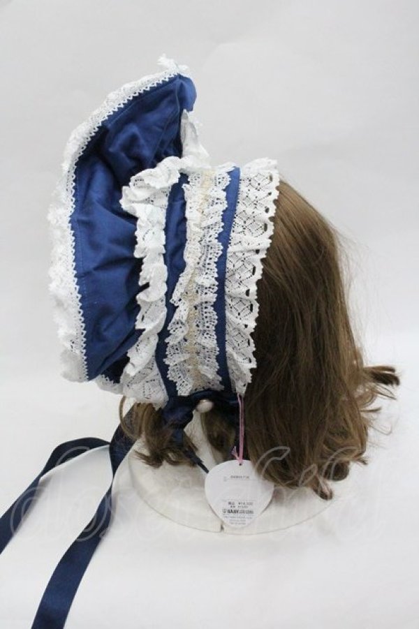 画像2: BABY,THE STARS SHINE BRIGHT / Rose Lace Rococoボンネット  ネイビー I-26-01-18-116-BA-AC-SA-ZI (2)