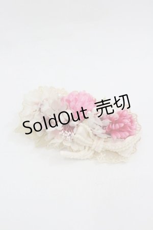 画像: ANGELIQUE ROSA / フラワーバレッタ  白Ｘピンク I-26-01-18-120-LO-AC-SA-ZI