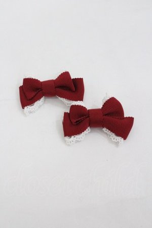 画像: BABY,THE STARS SHINE BRIGHT / 小さな小さなリボンクリップ  エンジ I-26-01-18-123-BA-AC-SA-ZI