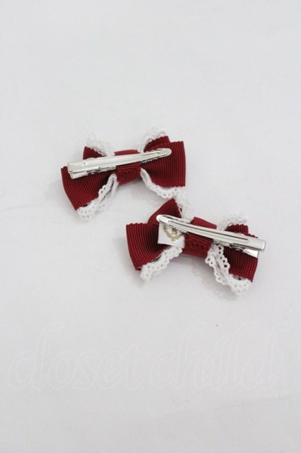 画像2: BABY,THE STARS SHINE BRIGHT / 小さな小さなリボンクリップ  エンジ I-26-01-18-123-BA-AC-SA-ZI (2)