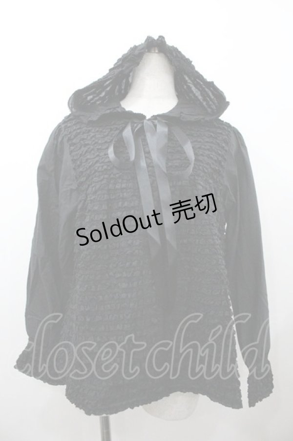 画像1: PINK HOUSE / ピコフリル袖切り替えブラウス  ブラック I-26-01-18-017-LO-BL-SA-ZI (1)