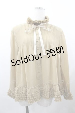 画像: KANEKO ISAO / フリル立ち襟ブラウス  ベージュ I-26-01-18-018-EL-BL-SA-ZI