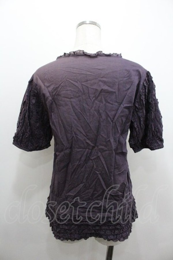 画像2: PINK HOUSE / スクウェアネック半袖ブラウス  パープル I-26-01-18-023-LO-BL-SA-ZI (2)