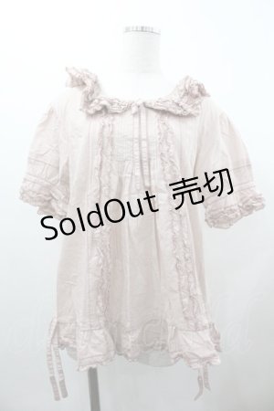 画像: PINK HOUSE / ピコフリルプルブラウス  ピンク I-26-01-18-024-LO-BL-SA-ZI