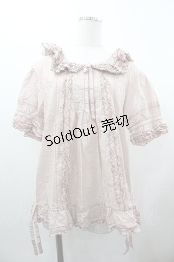 画像1: PINK HOUSE / ピコフリルプルブラウス  ピンク I-26-01-18-024-LO-BL-SA-ZI (1)