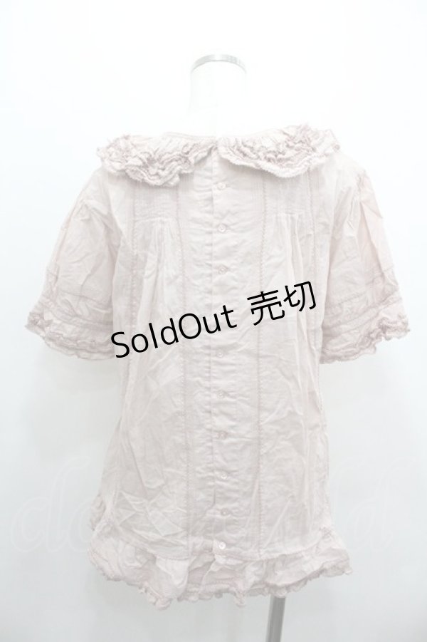 画像2: PINK HOUSE / ピコフリルプルブラウス  ピンク I-26-01-18-024-LO-BL-SA-ZI (2)