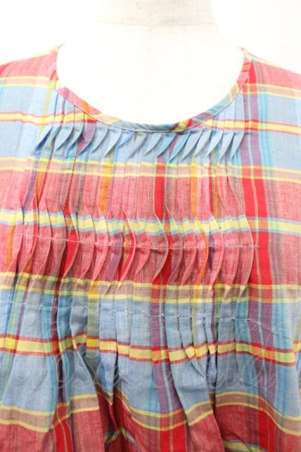 画像3: PINK HOUSE / チェックブラウス  赤Ｘ青チェック I-26-01-18-028-LO-BL-SA-ZI (3)