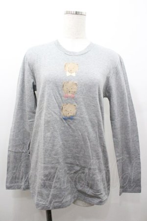 画像: PINK HOUSE / かおくまプリントカットソー  グレー I-26-01-18-029-LO-TO-SA-ZI