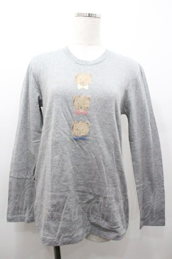 画像1: PINK HOUSE / かおくまプリントカットソー  グレー I-26-01-18-029-LO-TO-SA-ZI (1)