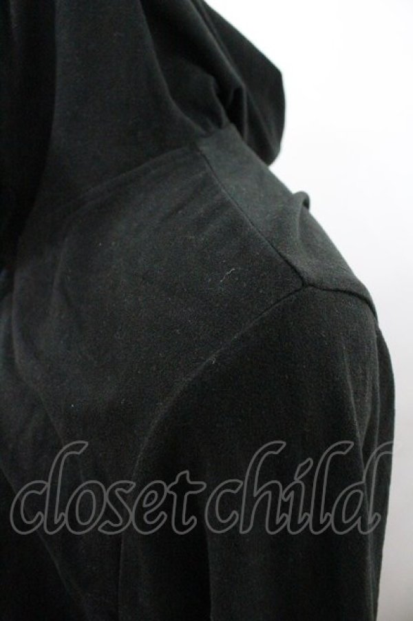 画像3: PINK HOUSE / フラワーモチーフフード付きフリルカーディガン 4(L) ブラック I-26-01-18-032-LO-TO-SA-ZI (3)