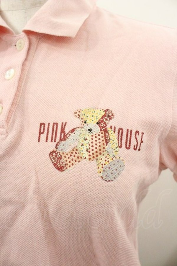 画像3: PINK HOUSE / ロゴベア刺繍半袖ポロシャツ  ピンク I-26-01-18-033-LO-TO-SA-ZI (3)