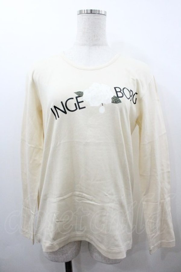 画像1: INGEBORG / ロゴカメリアプリントカットソー  アイボリー I-26-01-18-034-LO-TO-SA-ZI (1)