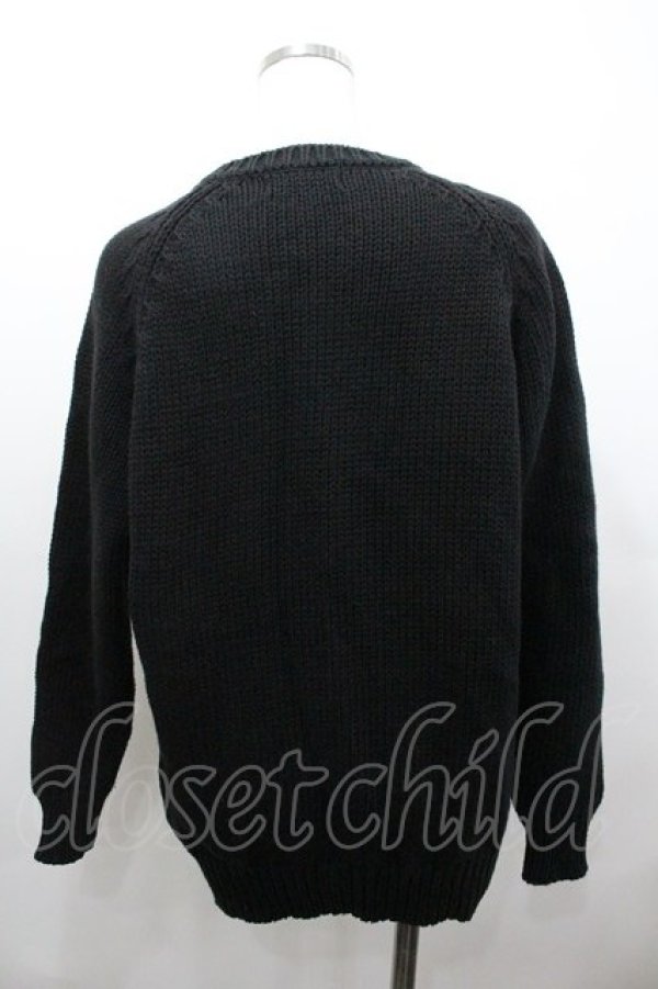 画像2: PINK HOUSE / まるワッペンニットカーディガン  黒 I-26-01-18-035-LO-TO-SA-ZI (2)