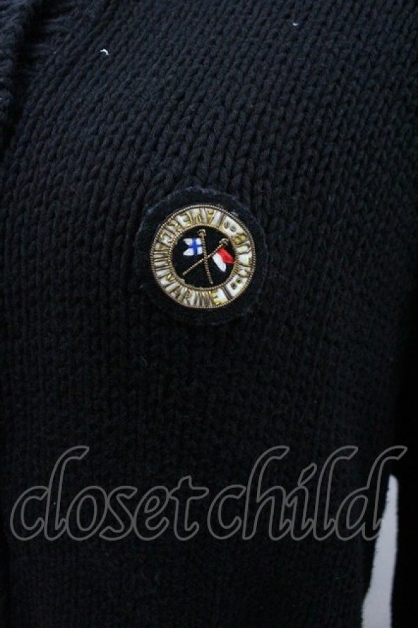 画像3: PINK HOUSE / まるワッペンニットカーディガン  黒 I-26-01-18-035-LO-TO-SA-ZI (3)