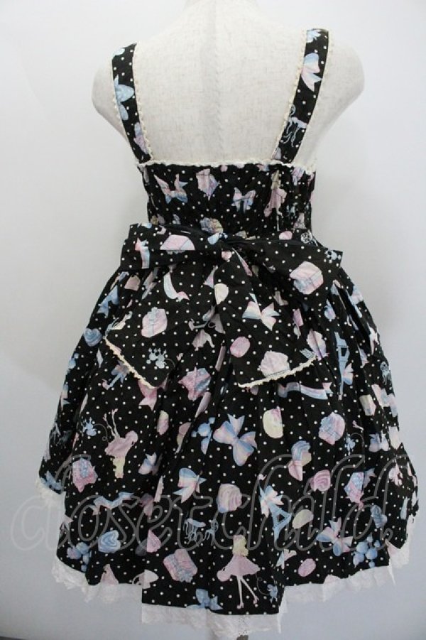 画像4: Angelic Pretty / オリジナル柄ジャンパースカート(2010年福袋)  ブラック I-26-01-20-038-AP-OP-SA-ZI (4)