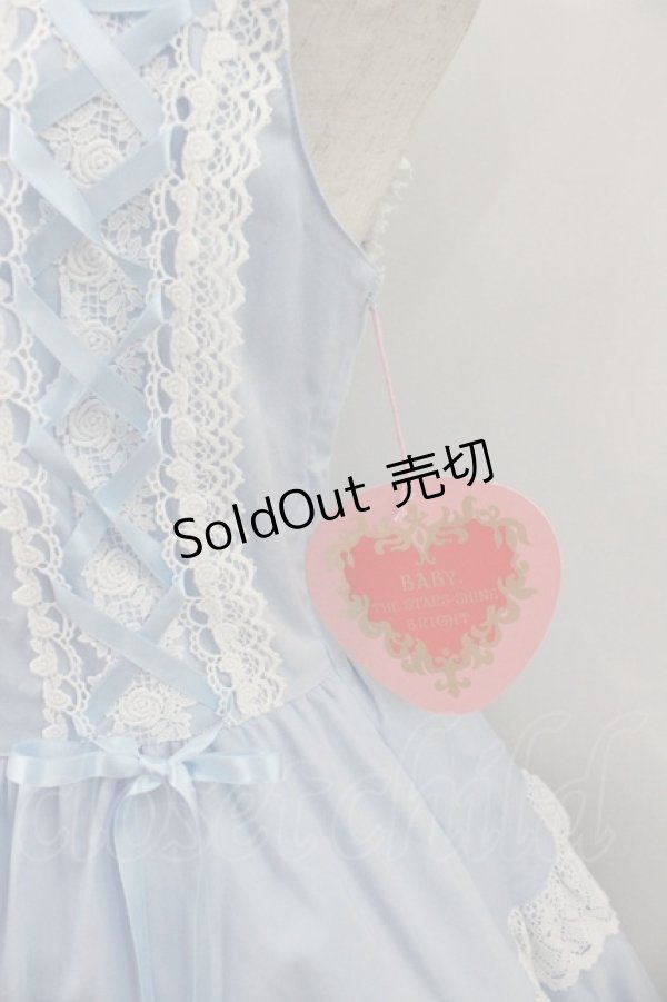 画像2: BABY,THE STARS SHINE BRIGHT / ミルフィーユジャンパースカート  サックス I-26-01-20-040-BA-OP-SA-ZI (2)