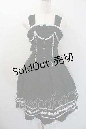 画像: ALICE and the PIRATES /  トランプクイーンジャンパースカート  ブラック×ホワイト I-26-01-20-042-PA-OP-SA-ZI