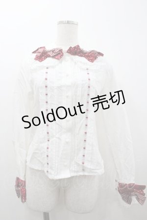 画像: BABY,THE STARS SHINE BRIGHT / MY ANNIVERSARYリボンリボンブラウス  白Ｘ赤 I-26-01-20-005-BA-BL-SA-ZI