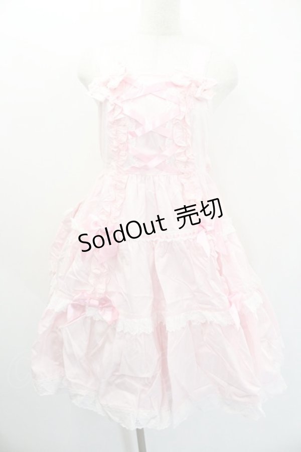 画像1: Angelic Pretty / 肩リボンジャンパースカート  ピンク I-26-01-20-044-AP-OP-SA-ZI (1)