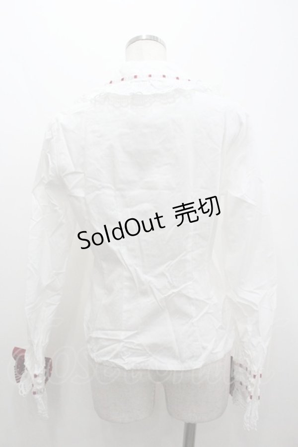 画像2: BABY,THE STARS SHINE BRIGHT / MY ANNIVERSARYリボンリボンブラウス  白Ｘ赤 I-26-01-20-005-BA-BL-SA-ZI (2)