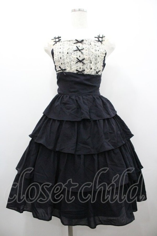 画像1: Innocent World / ブリューエットジャンパースカート  黒 I-26-01-20-049-IW-OP-SA-ZI (1)