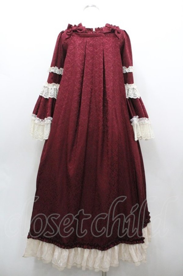 画像2: Henrietta / ロマンチックサロンロココ調ゴージャスワンピース 0 ボルドー I-26-01-20-051-EL-OP-SA-ZI (2)