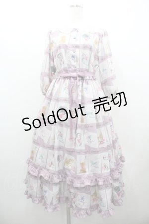 画像: Emily Temple cute / Kitten Stamp Collectionロングワンピース  ラベンダー I-26-01-20-052-ET-OP-AS-ZI