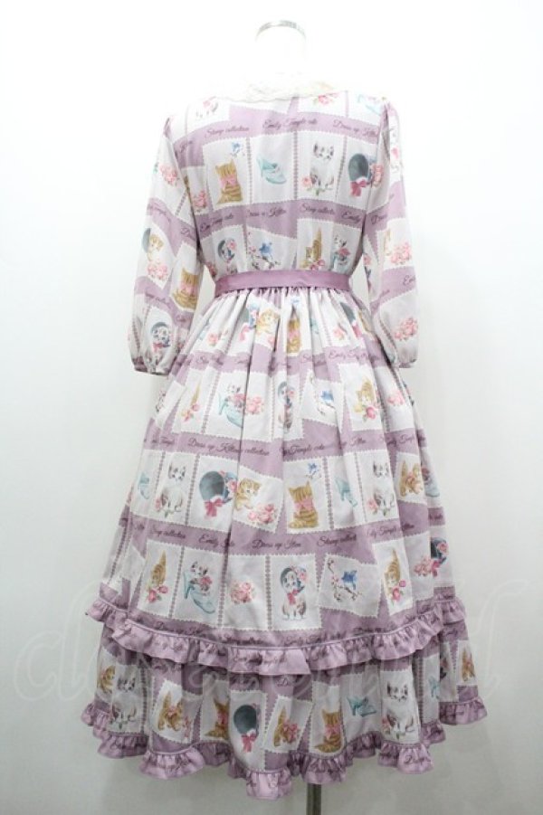 画像2: Emily Temple cute / Kitten Stamp Collectionロングワンピース  ラベンダー I-26-01-20-052-ET-OP-AS-ZI (2)