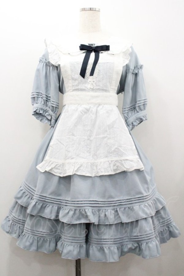 画像2: Amavel / Heroineパフスリーブミドル丈ワンピース  ブルー I-26-01-20-057-CA-OP-SA-ZI (2)