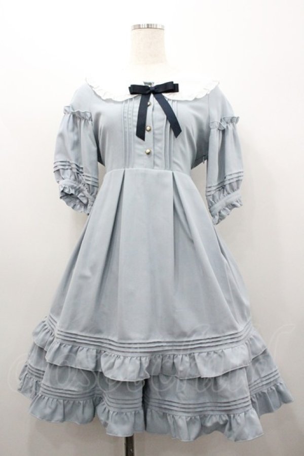 画像4: Amavel / Heroineパフスリーブミドル丈ワンピース  ブルー I-26-01-20-057-CA-OP-SA-ZI (4)