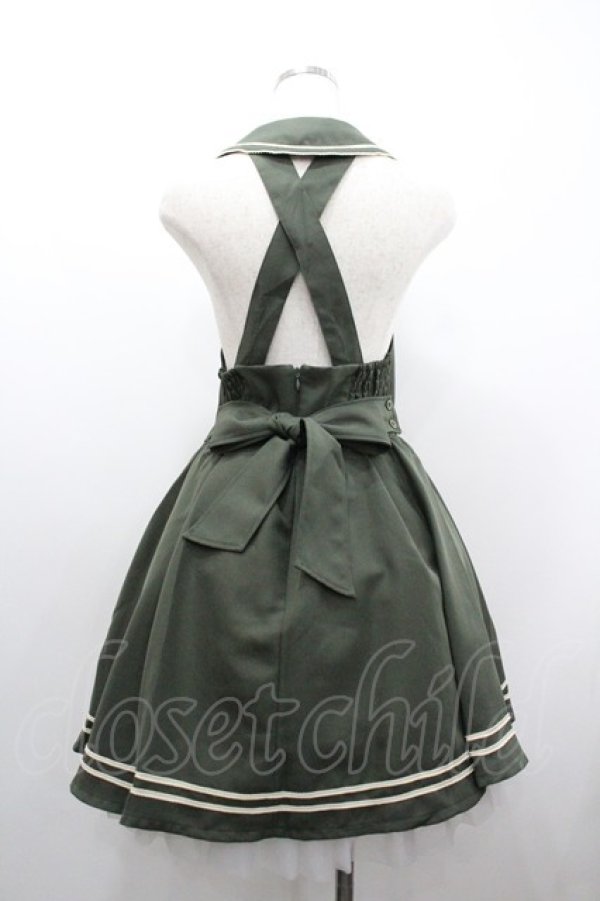 画像2: Secret Honey / ベスト風セーラージャンスカ  カーキ I-26-01-20-059-CA-OP-SA-ZI (2)