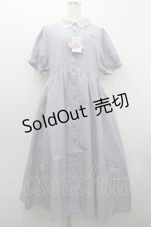 画像: m petit by misako / ストライプワンピース LL 中青 I-26-01-20-061-LO-OP-SA-ZI