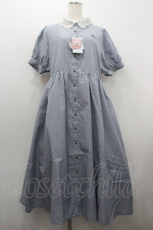 画像1: m petit by misako / ストライプワンピース LL 中青 I-26-01-20-061-LO-OP-SA-ZI (1)