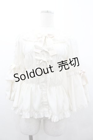 画像: metamorphose / スクエアあきフリル姫袖ブラウス(ドットデシン)  生成り I-26-01-20-007-ME-BL-SA-ZI