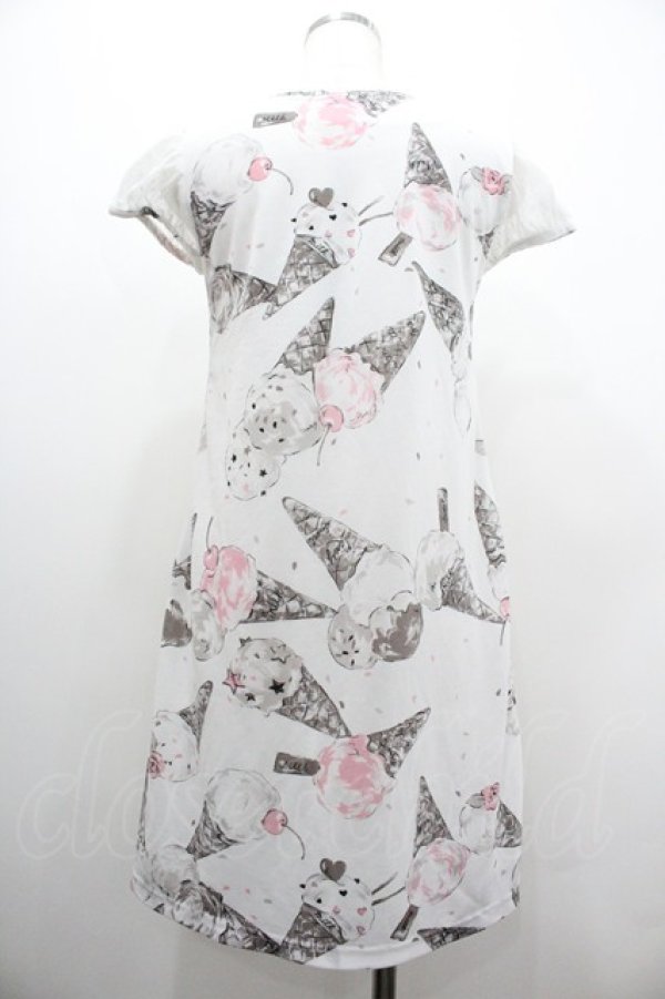 画像2: MILK / ICE CREAMワンピース  白Ｘ黒 I-26-01-20-065-ML-OP-SA-ZI (2)