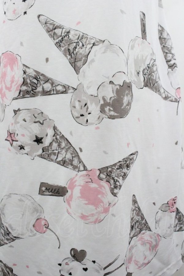画像3: MILK / ICE CREAMワンピース  白Ｘ黒 I-26-01-20-065-ML-OP-SA-ZI (3)