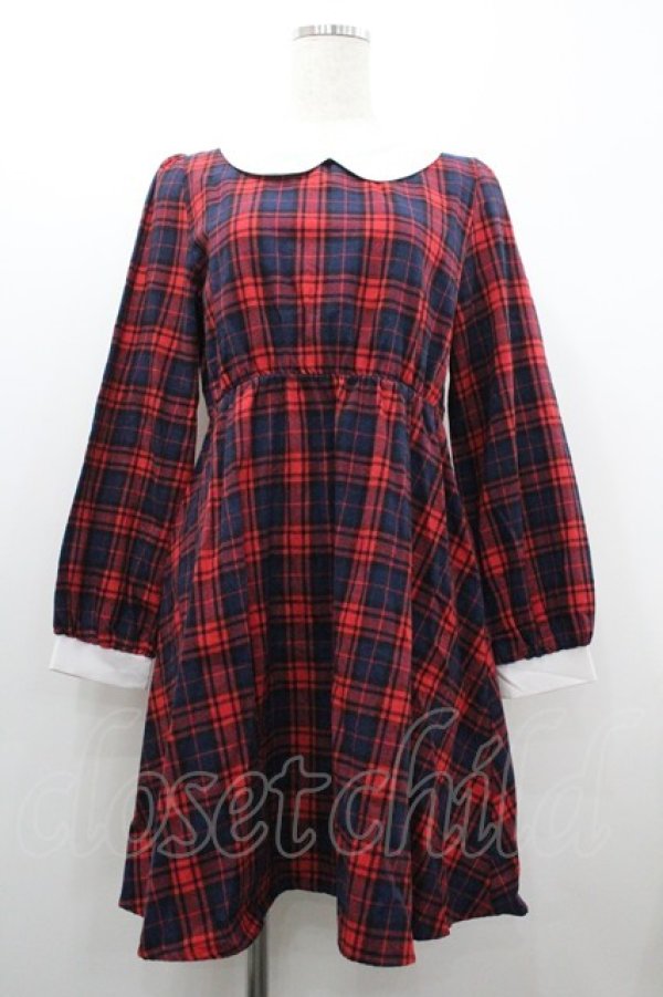 画像1: MA*RS / チェックワンピース  レッド I-26-01-20-066-EL-OP-SA-ZI (1)