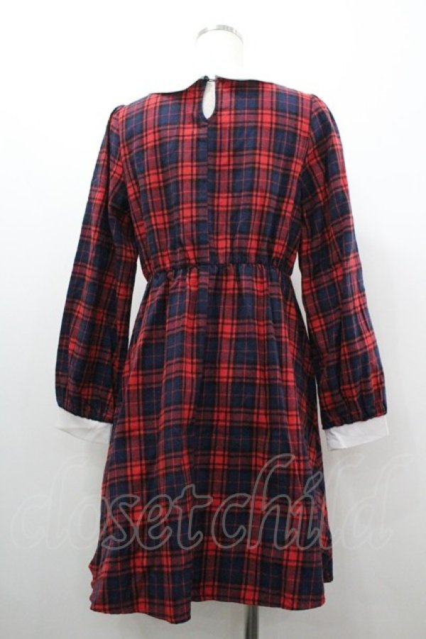 画像2: MA*RS / チェックワンピース  レッド I-26-01-20-066-EL-OP-SA-ZI (2)