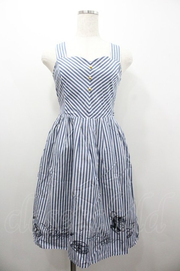 画像1: F i.n.t / ティーセットプリントストライプワンピース  ブルーストライプ I-26-01-20-069-CA-OP-SA-ZI (1)