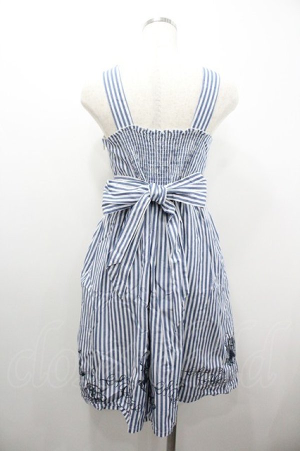 画像2: F i.n.t / ティーセットプリントストライプワンピース  ブルーストライプ I-26-01-20-069-CA-OP-SA-ZI (2)