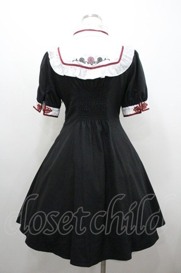 画像2: Amavel / 華手毬のチャイナシックワンピース  黒Ｘ白Ｘ赤 I-26-01-20-071-CA-OP-SA-ZI (2)