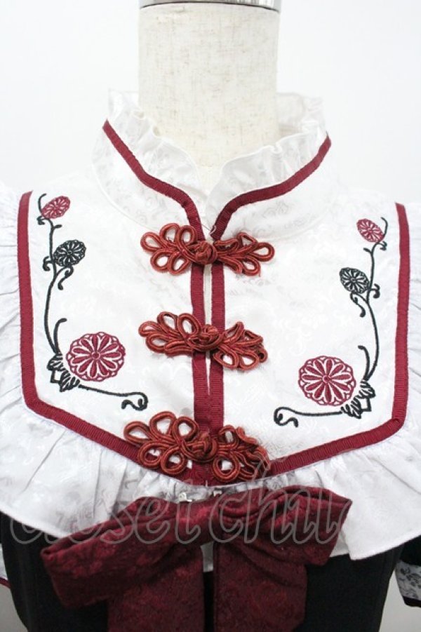 画像3: Amavel / 華手毬のチャイナシックワンピース  黒Ｘ白Ｘ赤 I-26-01-20-071-CA-OP-SA-ZI (3)