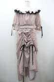 画像1: Manon Mimie / Gather Frill Dot Long OP  ピンクｘ黒 I-26-01-20-073-EL-OP-SA-ZI (1)