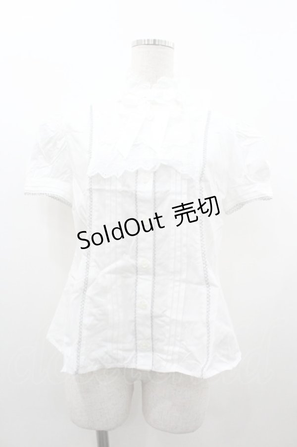 画像1: Angelic Pretty / ナイトジャボブラウス  白 I-26-01-20-008-AP-BL-SA-ZI (1)