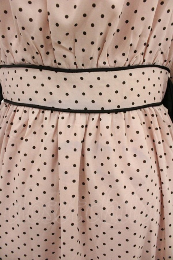 画像3: Manon Mimie / Gather Frill Dot Long OP  ピンクｘ黒 I-26-01-20-073-EL-OP-SA-ZI (3)