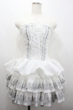 画像: ATELIER PIERROT / Mini Corset Dress  白Ｘシルバー I-26-01-20-077-EL-OP-SA-ZI