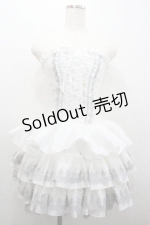 画像: ATELIER PIERROT / Mini Corset Dress  白Ｘシルバー I-26-01-20-077-EL-OP-SA-ZI