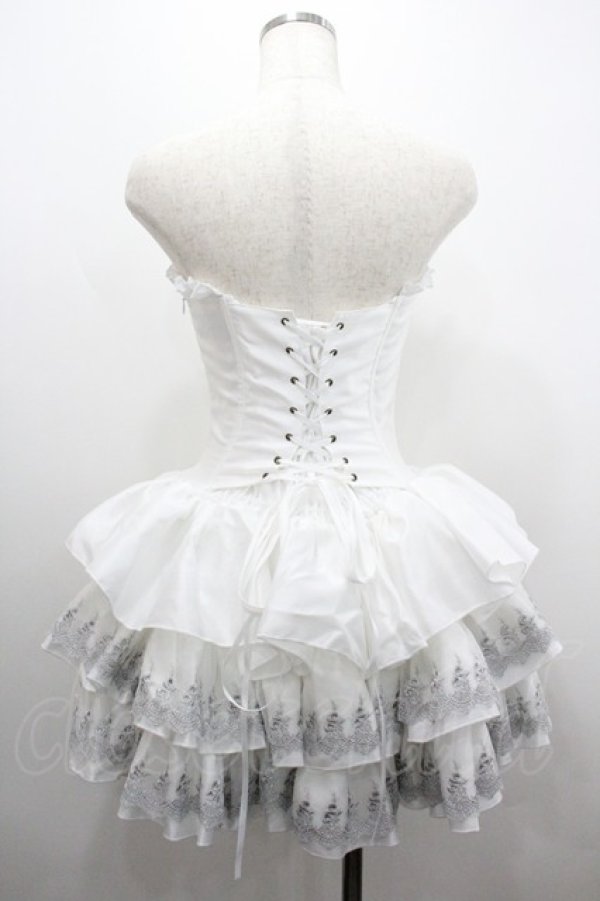 画像2: ATELIER PIERROT / Mini Corset Dress  白Ｘシルバー I-26-01-20-077-EL-OP-SA-ZI (2)